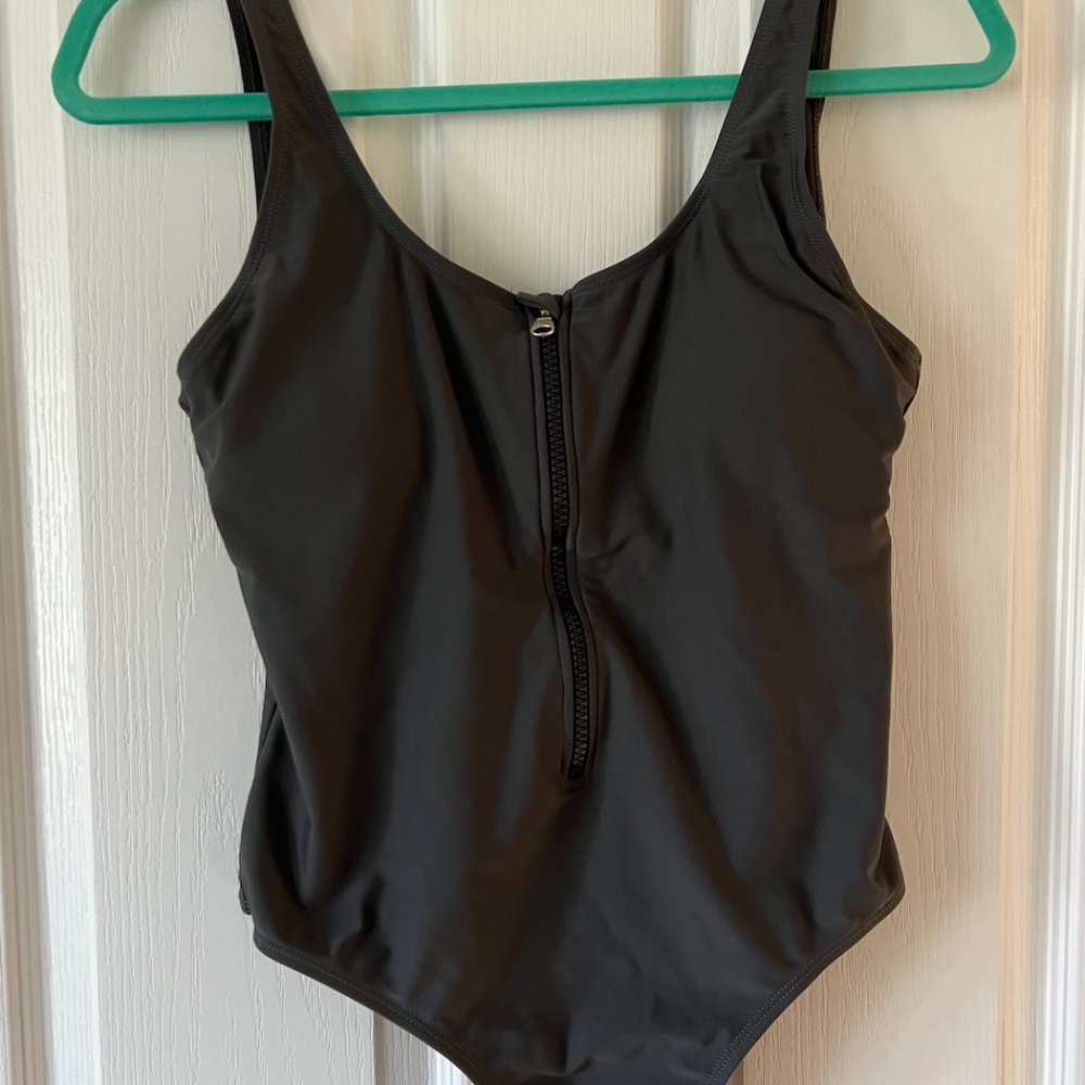 Dark Gray One-Piece Swimsuit